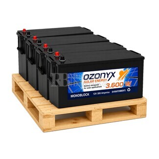 4 Bater�as 12V 300Ah para Autoconsumo | Ozonyx OZX300.AS